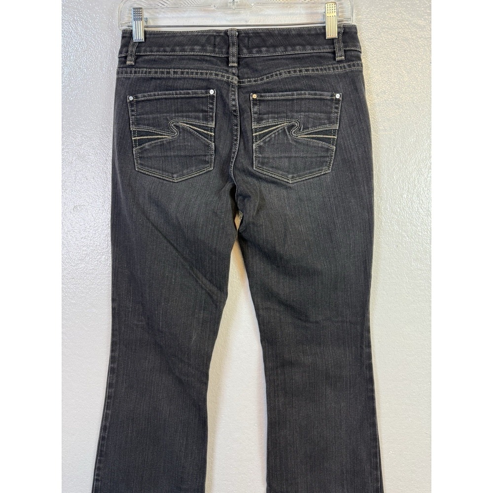 White House Black Market Womens Blanc Skinny Flare Jeans Sz 2L Black Stretch - Picture 4 of 8